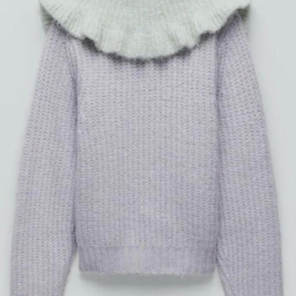 Zara Combination Bib Collar Knit Cardigan - Picture 2 of 10